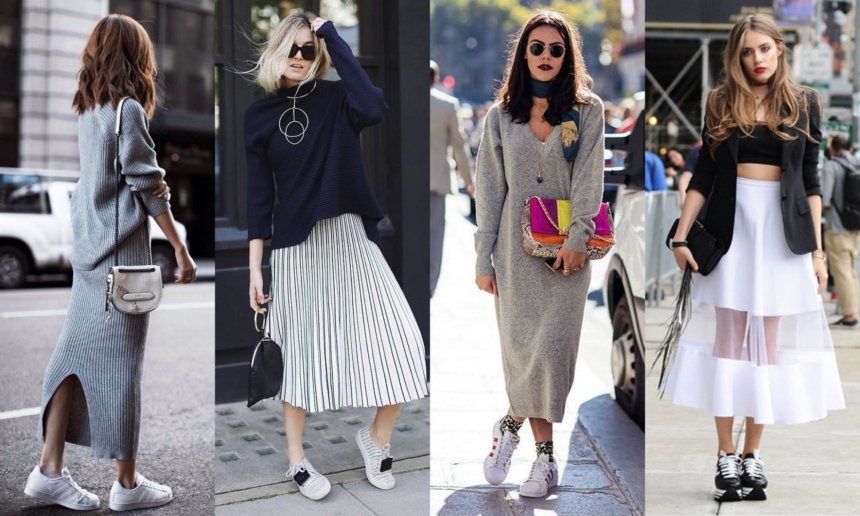 How to Style Sneakers with Dresses